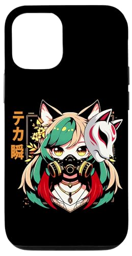 Anime Manga Cyberpunk Ästhetische Techwear Harajuku Kitsune Hülle für iPhone 12/12 Pro von Japanese Culture Mythology Lover Anime Girl Otaku