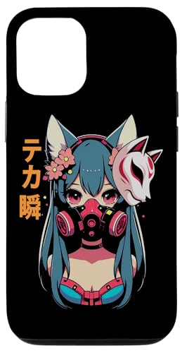 Anime Manga Cyberpunk Ästhetische Techwear Harajuku Kitsune Hülle für iPhone 12/12 Pro von Japanese Culture Mythology Lover Anime Girl Otaku