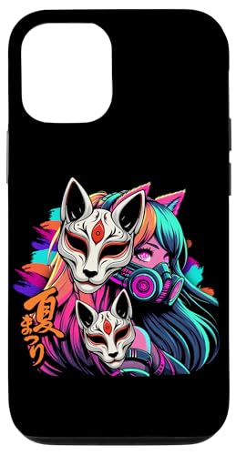 Anime Manga Cyberpunk Ästhetische Techwear Harajuku Kitsune Hülle für iPhone 12/12 Pro von Japanese Culture Mythology Lover Anime Girl Otaku