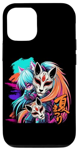 Anime Manga Cyberpunk Ästhetische Techwear Harajuku Kitsune Hülle für iPhone 12/12 Pro von Japanese Culture Mythology Lover Anime Girl Otaku