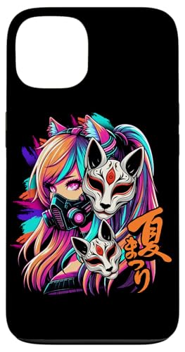 Anime Manga Cyberpunk Ästhetische Techwear Harajuku Kitsune Hülle für iPhone 13 von Japanese Culture Mythology Lover Anime Girl Otaku