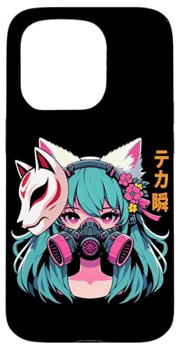 Anime Manga Cyberpunk Ästhetische Techwear Harajuku Kitsune Hülle für iPhone 15 Pro von Japanese Culture Mythology Lover Anime Girl Otaku