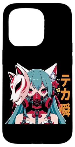 Anime Manga Cyberpunk Ästhetische Techwear Harajuku Kitsune Hülle für iPhone 15 Pro von Japanese Culture Mythology Lover Anime Girl Otaku