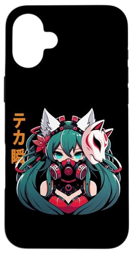 Anime Manga Cyberpunk Ästhetische Techwear Harajuku Kitsune Hülle für iPhone 16 Plus von Japanese Culture Mythology Lover Anime Girl Otaku