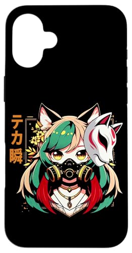 Anime Manga Cyberpunk Ästhetische Techwear Harajuku Kitsune Hülle für iPhone 16 Plus Anime Manga Cyberpunk Ästhetische Techwear Harajuku Kitsune Hülle für iPhone 16 Plus von Japanese Culture Mythology Lover Anime Girl Otaku