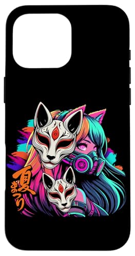 Anime Manga Cyberpunk Ästhetische Techwear Harajuku Kitsune Hülle für iPhone 16 Pro Max Anime Manga Cyberpunk Ästhetische Techwear Harajuku Kitsune Hülle für iPhone 16 Pro Max von Japanese Culture Mythology Lover Anime Girl Otaku