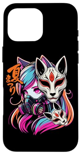 Anime Manga Cyberpunk Ästhetische Techwear Harajuku Kitsune Hülle für iPhone 16 Pro Max Anime Manga Cyberpunk Ästhetische Techwear Harajuku Kitsune Hülle für iPhone 16 Pro Max von Japanese Culture Mythology Lover Anime Girl Otaku