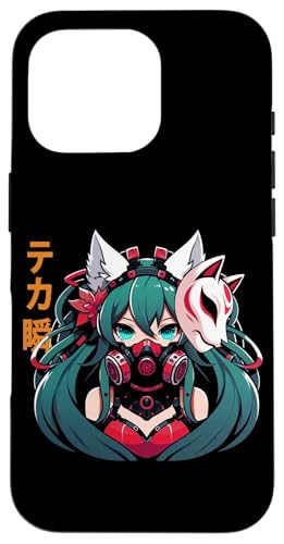 Anime Manga Cyberpunk Ästhetische Techwear Harajuku Kitsune Hülle für iPhone 16 Pro von Japanese Culture Mythology Lover Anime Girl Otaku