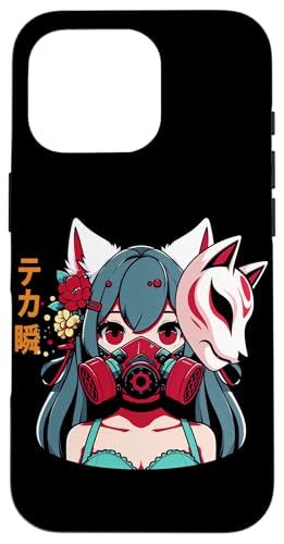 Anime Manga Cyberpunk Ästhetische Techwear Harajuku Kitsune Hülle für iPhone 16 Pro von Japanese Culture Mythology Lover Anime Girl Otaku