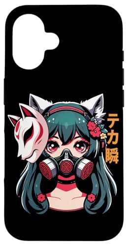 Anime Manga Cyberpunk Ästhetische Techwear Harajuku Kitsune Hülle für iPhone 16 von Japanese Culture Mythology Lover Anime Girl Otaku