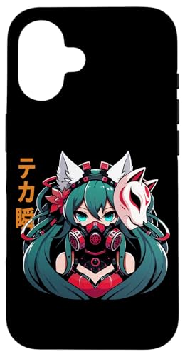 Anime Manga Cyberpunk Ästhetische Techwear Harajuku Kitsune Hülle für iPhone 16 von Japanese Culture Mythology Lover Anime Girl Otaku