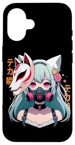 Anime Manga Cyberpunk Ästhetische Techwear Harajuku Kitsune Hülle für iPhone 16 von Japanese Culture Mythology Lover Anime Girl Otaku