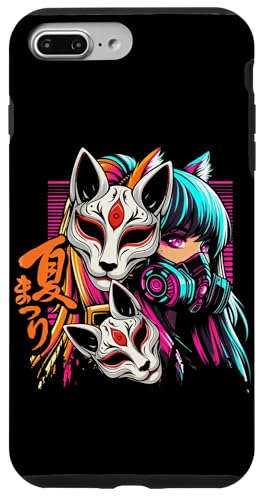 Anime Manga Cyberpunk Ästhetische Techwear Harajuku Kitsune Hülle für iPhone 7 Plus/8 Plus von Japanese Culture Mythology Lover Anime Girl Otaku