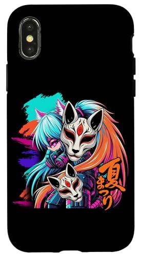 Anime Manga Cyberpunk Ästhetische Techwear Harajuku Kitsune Hülle für iPhone X/XS Anime Manga Cyberpunk Ästhetische Techwear Harajuku Kitsune Hülle für iPhone X/XS von Japanese Culture Mythology Lover Anime Girl Otaku