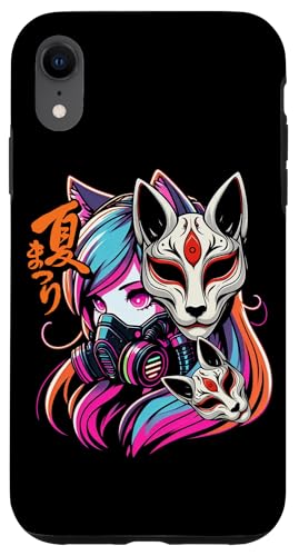 Anime Manga Cyberpunk Ästhetische Techwear Harajuku Kitsune Hülle für iPhone XR von Japanese Culture Mythology Lover Anime Girl Otaku