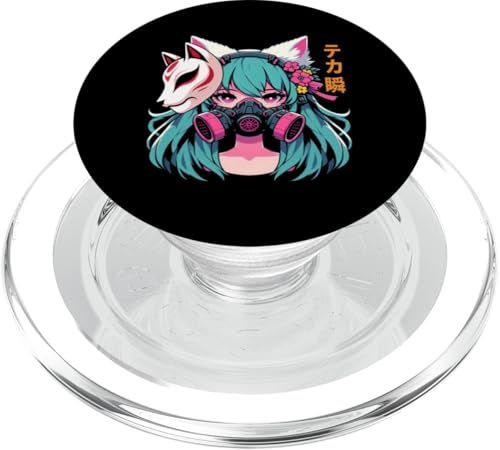 Anime Manga Cyberpunk Ästhetische Techwear Harajuku Kitsune PopSockets PopGrip für MagSafe von Japanese Culture Mythology Lover Anime Girl Otaku