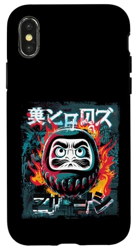 Daruma Puppe Japanischer Glücksbringer Hülle für iPhone X/XS von Japanese Lucky Charm Designs