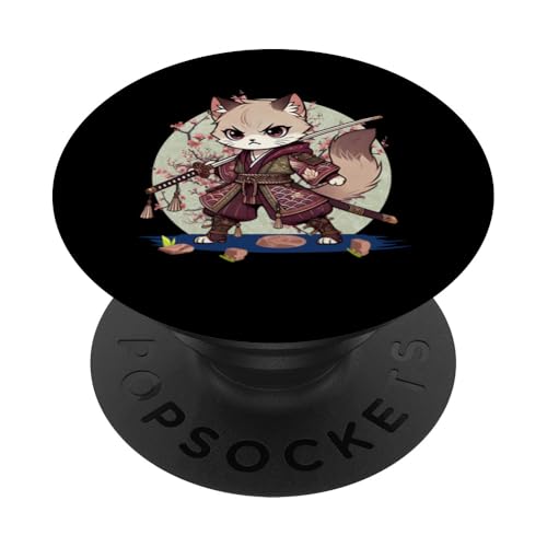 Japanische Samurai-Ninja-Katze Japanische Kanji Kawaii Art Manga PopSockets Klebender PopGrip Japanische Samurai-Ninja-Katze Japanische Kanji Kawaii Art Manga PopSockets Klebender PopGrip von Japanese Ninja Cat Lover Japanese Warrior Culture