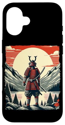 Japanische Anime Manga Samurai Holzblock Kunst Japanische Kanji Hülle für iPhone 16 von Japanese Warrior Anime Lover Japanese Culture