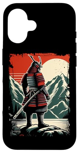Japanische Anime Manga Samurai Holzblock Kunst Japanische Kanji Hülle für iPhone 16 von Japanese Warrior Anime Lover Japanese Culture