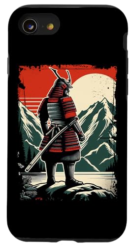 Japanische Anime Manga Samurai Holzblock Kunst Japanische Kanji Hülle für iPhone SE (2020) / 7 / 8 von Japanese Warrior Anime Lover Japanese Culture