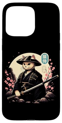 Japanische Samurai Ninja Katze Tattoo Japanische Kawaii Kunst Hülle für iPhone 15 Pro Max von Japanese Warrior Culture Japanese Ninja Cat Otaku