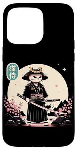 Japanische Samurai Ninja Katze Tattoo Japanische Kawaii Kunst Hülle für iPhone 15 Pro Max von Japanese Warrior Culture Japanese Ninja Cat Otaku