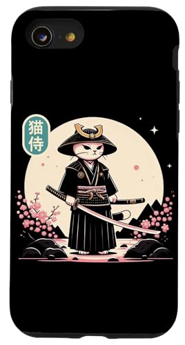 Japanische Samurai Ninja Katze Tattoo Japanische Kawaii Kunst Hülle für iPhone SE (2020) / 7 / 8 von Japanese Warrior Culture Japanese Ninja Cat Otaku