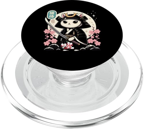 Japanische Samurai Ninja Katze Tattoo Japanische Kawaii Kunst PopSockets PopGrip für MagSafe von Japanese Warrior Culture Japanese Ninja Cat Otaku