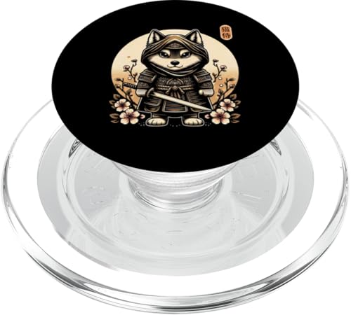 Japanische Samurai-Ninja-Wolf-Tattoo, japanische Kawaii-Kunst PopSockets PopGrip für MagSafe von Japanese Warrior Culture Japanese Ninja Wolf