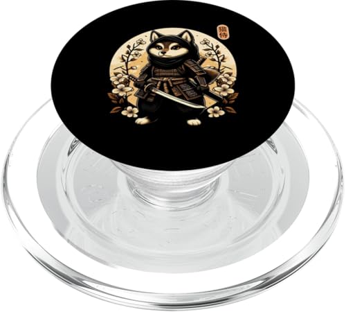 Japanische Samurai-Ninja-Wolf-Tattoo, japanische Kawaii-Kunst PopSockets PopGrip für MagSafe von Japanese Warrior Culture Japanese Ninja Wolf