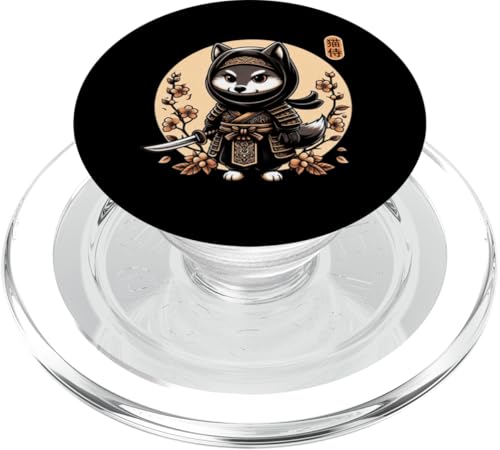 Japanische Samurai-Ninja-Wolf-Tattoo, japanische Kawaii-Kunst PopSockets PopGrip für MagSafe von Japanese Warrior Culture Japanese Ninja Wolf