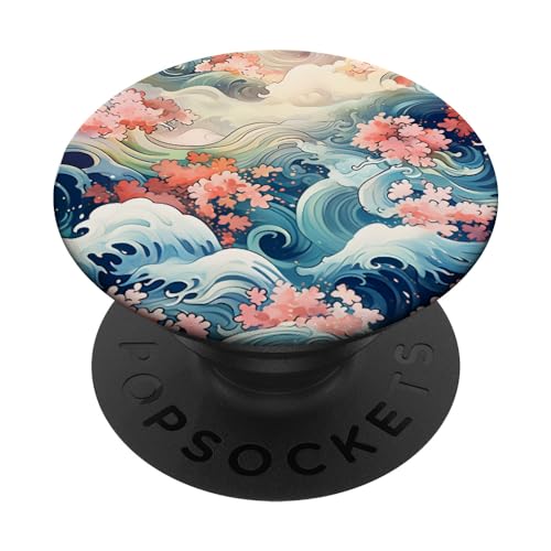 1Japanische Kanagawa Wellen Kirschblüte Sakura Japan PopSockets Klebender PopGrip 1Japanische Kanagawa Wellen Kirschblüte Sakura Japan PopSockets Klebender PopGrip von Japanese Wave And Cherry Blossom Sakura Design