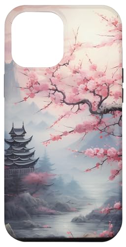 Hülle für iPhone 12 Pro Max Japan Landschaft Kirschblüten von Japanische Kirschblütenlandschaft