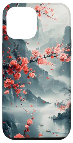 Hülle für iPhone 13 Pro Max Japanische Landschaft mit Kirschblüten von Japanische Kirschblütenlandschaft