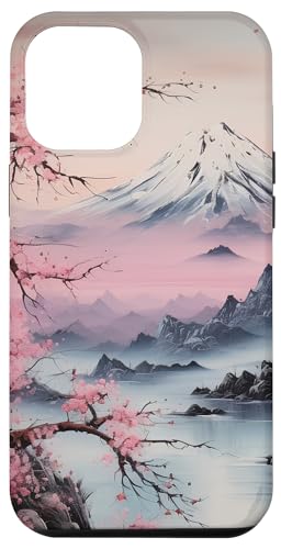 Hülle für iPhone 15 Pro Max Japan Kirschblüten Berge Landschaft von Japanische Kirschblütenlandschaft