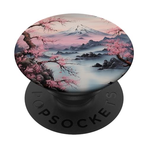 Japan Kirschblüten Berge Landschaft PopSockets mit austauschbarem PopGrip von Japanische Kirschblütenlandschaft