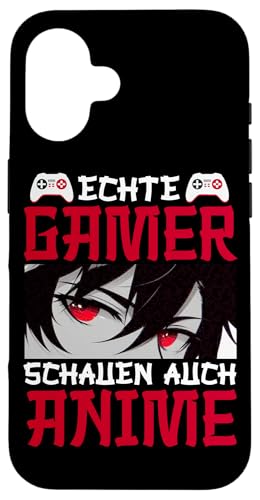 Echte Gamer Schauen Auch Anime Manga Otaku Gaming Zocken Hülle für iPhone 16 Echte Gamer Schauen Auch Anime Manga Otaku Gaming Zocken Hülle für iPhone 16 von Japanische Kultur Anime Gamer Kawaii Gaming