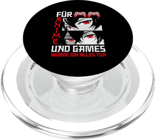 Für Anime Und Gaming Würde Ich Alles Tun Zocken Otaku Manga PopSockets PopGrip für MagSafe von Japanische Kultur Anime Gamer Kawaii Gaming