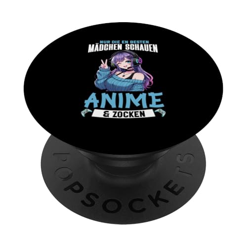 Nur Die Besten Mädchen Schauen Anime & Zocken Manga Otaku PopSockets Klebender PopGrip Nur Die Besten Mädchen Schauen Anime & Zocken Manga Otaku PopSockets Klebender PopGrip von Japanische Kultur Anime Gamer Kawaii Gaming