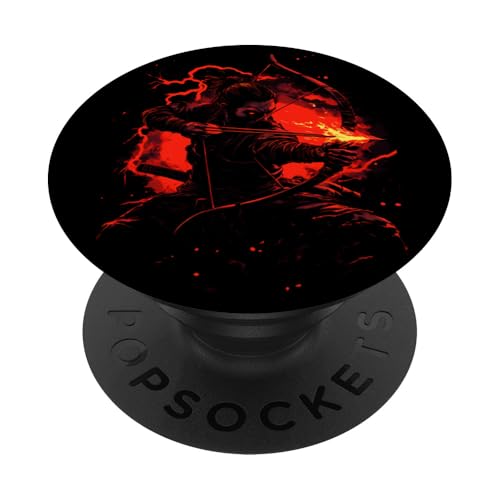 Samurai-Bogenschütze Bogenjäger Ukiyo-e-Krieger Kyudo PopSockets Klebender PopGrip von Japanischer Samurai Bogenschütze Bogenschießen