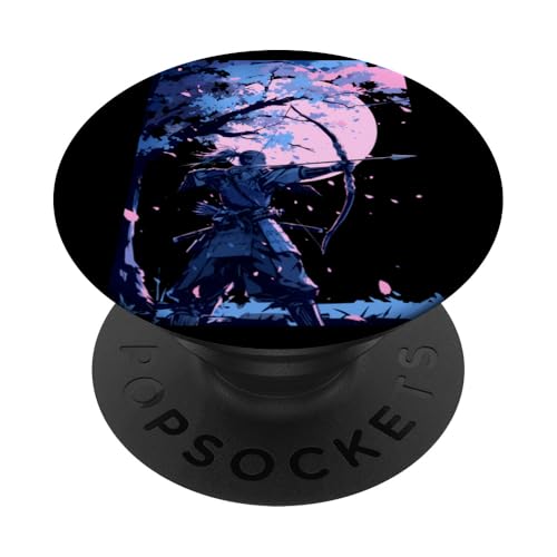 Samurai-Bogenschütze Bogenjäger Ukiyo-e-Krieger Kyudo PopSockets Klebender PopGrip von Japanischer Samurai Bogenschütze Bogenschießen