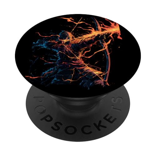Samurai-Bogenschütze Bogenjäger Ukiyo-e-Krieger Kyudo PopSockets Klebender PopGrip von Japanischer Samurai Bogenschütze Bogenschießen