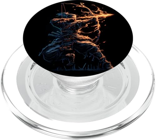 Samurai-Bogenschütze Bogenjäger Ukiyo-e-Krieger Kyudo PopSockets PopGrip für MagSafe von Japanischer Samurai Bogenschütze Bogenschießen