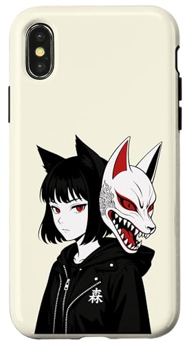 Anime Girl Japanische Kitsune Maske Japan Kanji Otaku Jungen Mädchen Hülle für iPhone X/XS Anime Girl Japanische Kitsune Maske Japan Kanji Otaku Jungen Mädchen Hülle für iPhone X/XS von JapansCollective