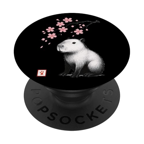 Capybara Kirschblüte, japanisch, niedlich, Japan, Jungen, Mädchen, Kinder PopSockets Klebender PopGrip Capybara Kirschblüte, japanisch, niedlich, Japan, Jungen, Mädchen, Kinder PopSockets Klebender PopGrip von JapansCollective