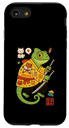 Chamäleon Japanischer Samurai Ninja Japan Jungen Mädchen Kinder Hülle für iPhone SE (2020) / 7 / 8 von JapansCollective
