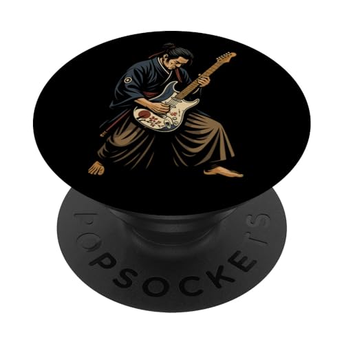 Japanische Samurai-E-Gitarre Musikliebhaber Japan Jungen Mädchen PopSockets Klebender PopGrip Japanische Samurai-E-Gitarre Musikliebhaber Japan Jungen Mädchen PopSockets Klebender PopGrip von JapansCollective