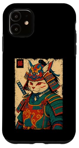 Japanische Samurai weiße Katze Vintage Japan Krieger Jungen Mädchen Hülle für iPhone 11 Japanische Samurai weiße Katze Vintage Japan Krieger Jungen Mädchen Hülle für iPhone 11 von JapansCollective