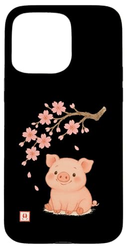 Schwein Kirschblüte Japanisch Niedlich Japan Jungen Mädchen Kinder Hülle für iPhone 15 Pro Max von JapansCollective